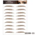 Autocollants de tatouage de sourcils imperméables 6D, faux sourcils marron naturels et faciles. - BROWN-05