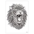 Geometric lion temporary tattoo sticker waterproof body art design transfer sticker - HB-496 / 148*210MM