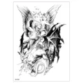 Waterproof temporary tattoo sticker featuring angel and demon battle design, easy to apply body art. - TH-566