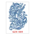 Herbal juice tattoo sticker, blue unicorn line art temporary tattoo, waterproof body art. - GZX-89