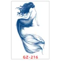 Adesivo per tatuaggio temporaneo con erbe sirena blu schizzo impermeabile per braccio e corpo - GZ-216 / 11x18cm