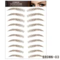 Stickers de tatouage de sourcils marron imperméables 6D faux sourcils réalistes - BROWN-03