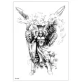 Waterproof temporary tattoo sticker featuring a fierce knight warrior design for adults. - TH-569