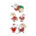 Christmas temporary tattoo set featuring cute cartoon Santa Claus designs for kids and parties. - SS-22