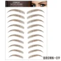 Autocollants de tatouage de sourcils 6D imperméables, faux sourcils marron naturels. - BROWN-09