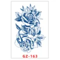 Adesivo per tatuaggio temporaneo alle erbe rosa blu impermeabile arte corporea - GZ-163 / 11x18cm