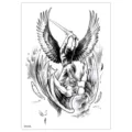 Waterproof temporary tattoo sticker featuring an epic angel and demon combat design. - TH-570