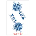 Adesivo per tatuaggio temporaneo alle erbe impermeabile compasso numeri romani arte del corpo - GZ-167 / 11x18cm