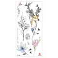Wasserdichter bunter Hirsch Blumen temporäres Tattoo Aufkleber Bogen Körper Kunst Design - TL-220 / 90*190mm