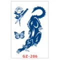 Adesivo per tatuaggio alle erbe impermeabile braccio pantera rosa pugnale farfalla variante. - GZ-206 / 11x18cm