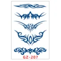 Adesivo per tatuaggio temporaneo al succo di erbe, totem blu, body art impermeabile. - GZ-207 / 11x18cm