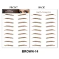 Autocollants de tatouage de sourcils imperméables 6D marron 14, faux sourcils réalistes. - BROWN-14