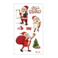 Christmas temporary tattoo sticker set, cute cartoon Santa Claus and tree designs for kids. - SS-31