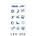 Herbal semi-permanent tattoo sticker blue cute small patterns waterproof juice body art. - CBX-008