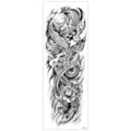 Autocollant de tatouage temporaire étanche noir et blanc bras complet manches design d'art - TQB-316 / 170*480mm