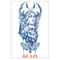 Sticker per tatuaggio temporaneo impermeabile alle erbe teschio cervo falena modello GZ-523 - GZ-523