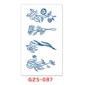 Adesivo per tatuaggio temporaneo al succo vegetale impermeabile floreale botanico. - GZS-087