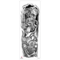 Waterproof full arm temporary tattoo sticker with Greek god and compass design for men. - TQB-329 / 170*480mm