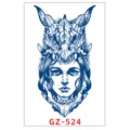 Adesivo per tatuaggio temporaneo semipermanente impermeabile con donna teschio demone. - GZ-524