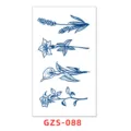 Adesivo per tatuaggio temporaneo alle erbe, design floreale blu botanico impermeabile per tutti. - GZS-088