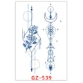 Adhesivo de tatuaje temporal impermeable de hierbas con líneas geométricas y flores. - GZ-539