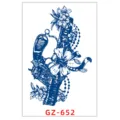 Autocollant de tatouage temporaire étanche aux jus de plantes fleurs et nœud papillon - GZ-652