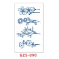 Adesivo per tatuaggio temporaneo al succo d'erbe, design floreale botanico impermeabile. - GZS-090