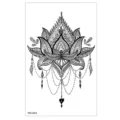 Autocollant de tatouage temporaire étanche lotus noir totem pour art corporel chic. - TBS-8054 / 120x190mm