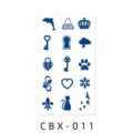 Herbal temporary tattoo sticker sheet variant, cute small blue waterproof body art patterns. - CBX-011