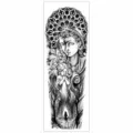 Full arm waterproof temporary tattoo sticker, gothic angel and statue black body art design. - TQB-332 / 170*480mm