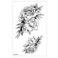 Feuille de tatouage temporaire floral noir imperméable pour décoration de bras. - TBS-8055 / 120x190mm