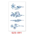 Adesivo per tatuaggio temporaneo alle erbe, variante d'arte floreale blu GZS-091. - GZS-091