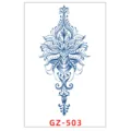 Adesivo per tatuaggio temporaneo floreale blu semipermanente impermeabile corpo GZ-503 - GZ-503