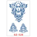 Foglio di tatuaggio temporaneo impermeabile con geisha teschio e rose per corpo. - GZ-528