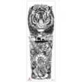 Full arm waterproof temporary tattoo sticker with tiger, rose and pocket watch design. - TQB-334 / 170*480mm