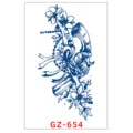 Autocollant de tatouage temporaire étanche à base de plantes avec design de pistolet et fleurs. - GZ-654