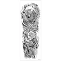 Autocollant de tatouage temporaire imperméable noir et blanc pour tout le bras modèle - TQB-315 / 170*480mm