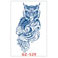 Adesivo per tatuaggio temporaneo impermeabile succo di pianta gufo blu totem body art - GZ-529