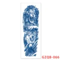 Herbaceous full arm temporary tattoo sticker, realistic lion and wolf design waterproof art. - GZQB-66