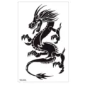 Autocollant de tatouage de dragon noir imperméable pour bras, art corporel tribal temporaire. - TBS-8056 / 120x190mm