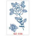 Adesivo per tatuaggio temporaneo impermeabile erboristico con rosa blu e vite d'amore. - GZ-556