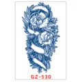 Adesivo Tatuaggio Temporaneo Rosa Blu Impermeabile Erba Floreale Modello Variante GZ-530 - GZ-530