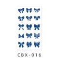 Semi-permanent herbal blue bow temporary tattoo sticker waterproof cute body art design for girls. - CBX-016