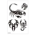 Feuille d'autocollant de tatouage temporaire de totem de scorpion noir imperméable. - TBS-8057 / 120x190mm