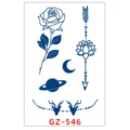 Adesivo per tatuaggio temporaneo semipermanente impermeabile con rose e lotus in gel di pianta - GZ-546