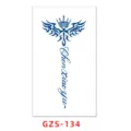 Juice semi-permanent tattoo sticker crown wings blue design for wrist and clavicle style - GZS-134