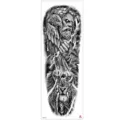 Full arm waterproof temporary tattoo sticker, black and grey realistic mythological design. - TQB-337 / 170*480mm