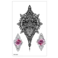 Autocollant de tatouage temporaire mandala noir totem design floral imperméable art corporel - TBS-8058 / 120x190mm