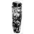 Autocollant de tatouage temporaire imperméable noir et blanc soldat aigle patriotique - TQB-296 / 170*480mm