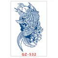 Adesivo per tatuaggio temporaneo carpa koi loto blu impermeabile decalcomania d'arte corporea - GZ-532